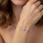 Rose Gold Floral Tennis Bracelet GWB -92