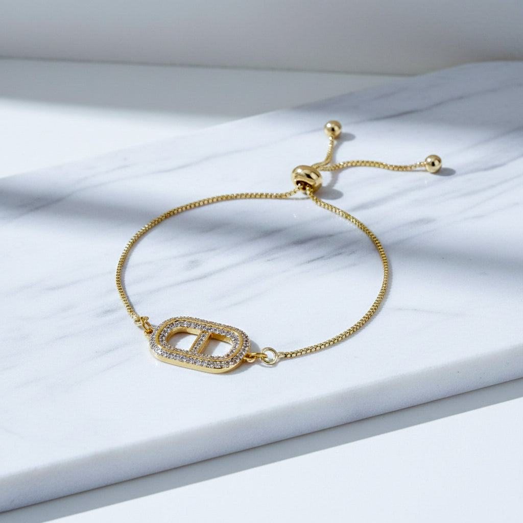 Gold Initial Adjustable Bracelet GWB -166