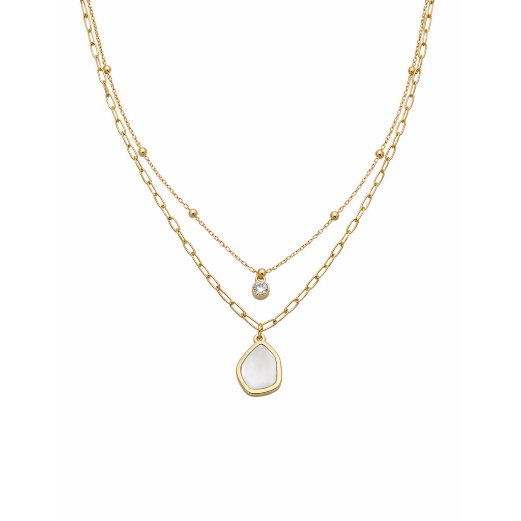 Gold Layered Paperclip Chain Women Necklace GWN -131
