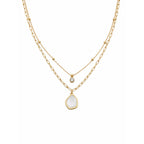 Gold Layered Paperclip Chain Women Necklace GWN -131