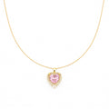 Heart Crystal Pendant Necklace GWN -141
