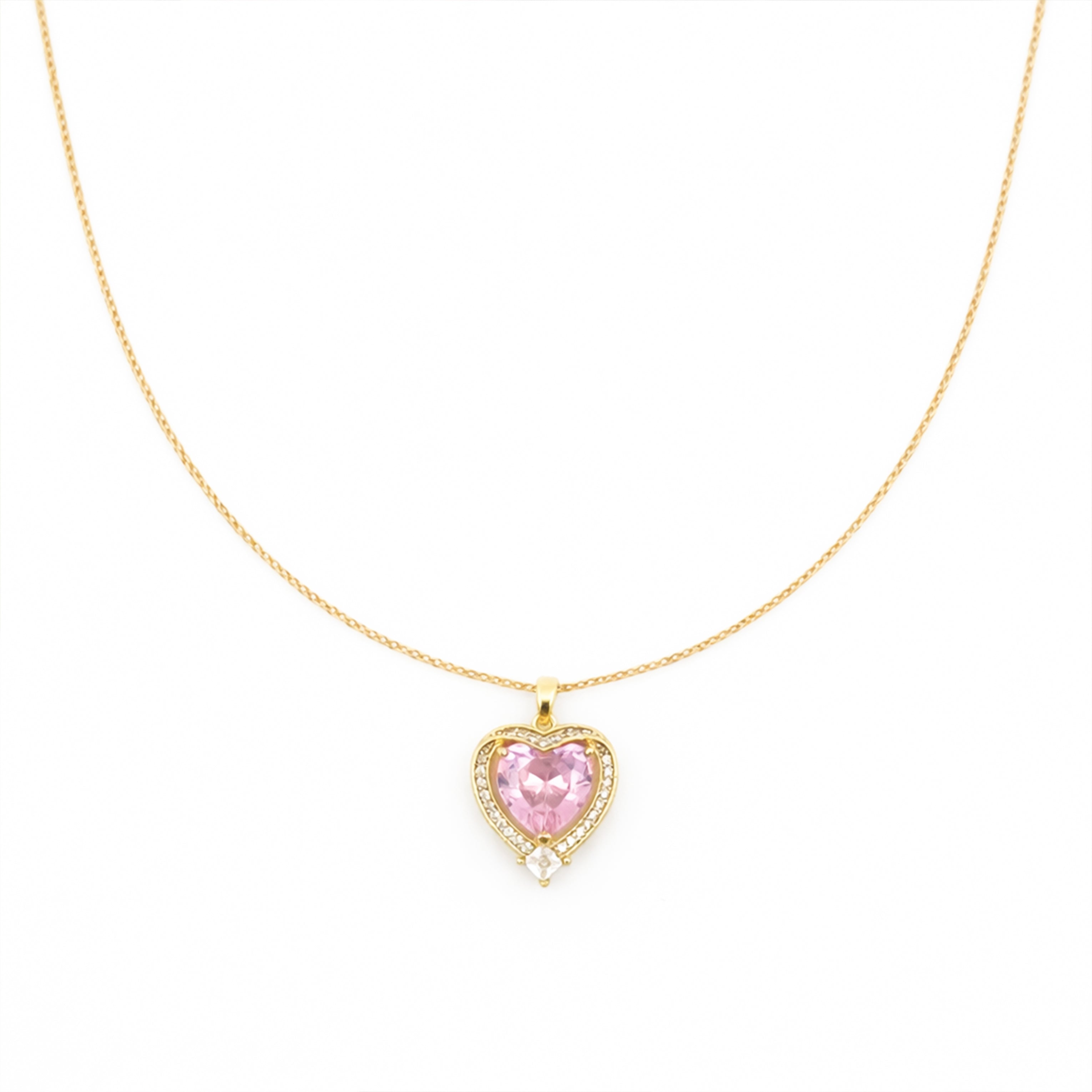 Heart Crystal Pendant Necklace GWN -141