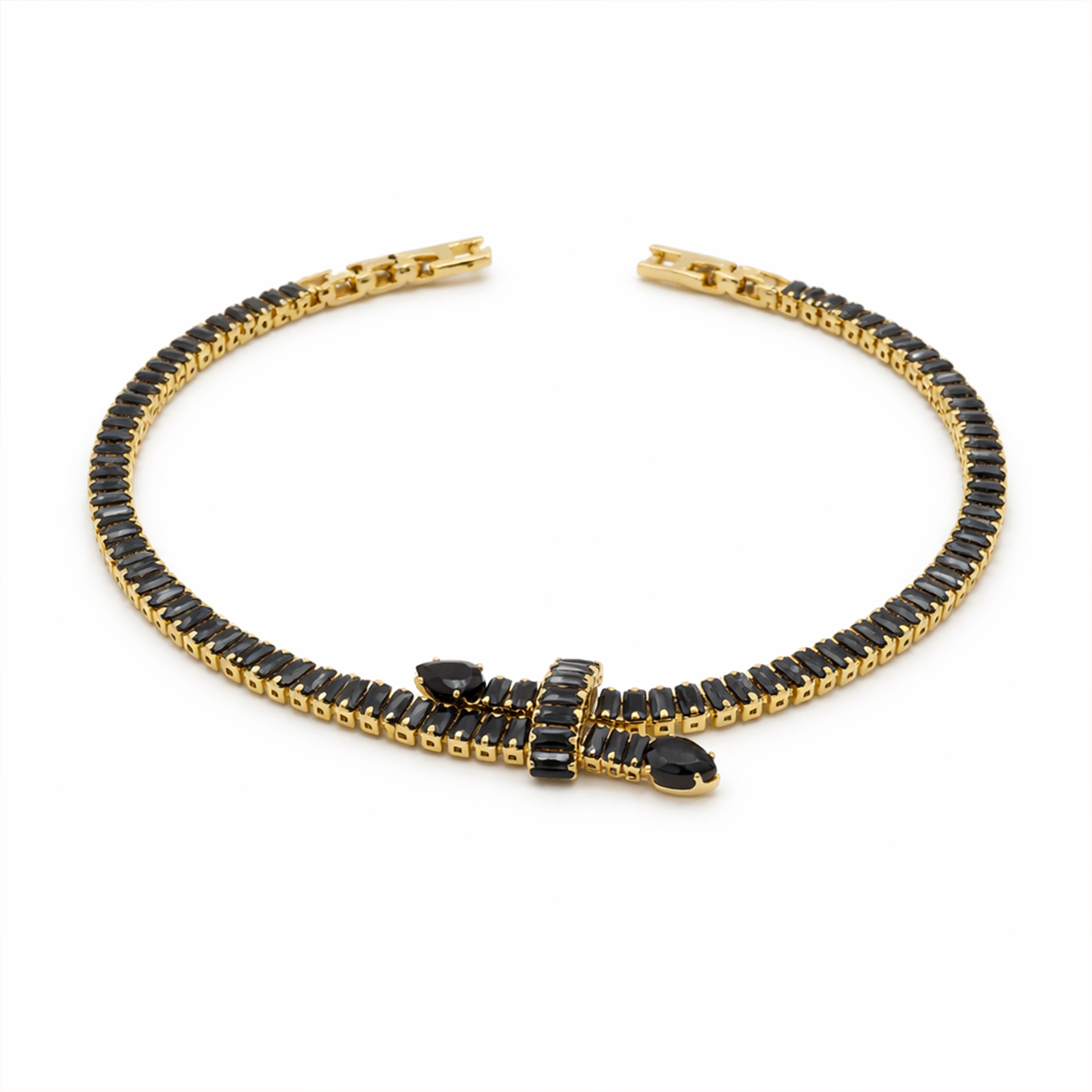 Black Stone Bow Bracelet GWB -126