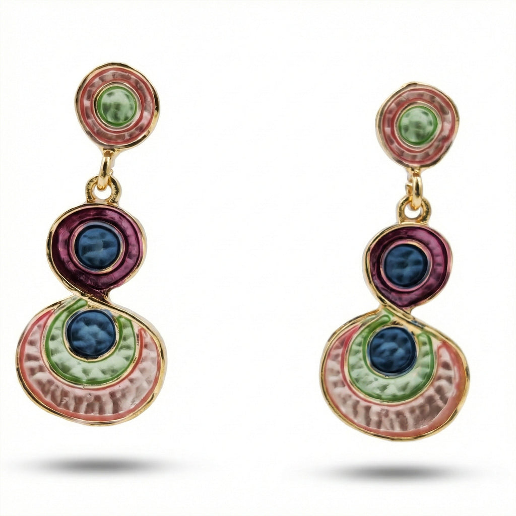 Enamel Circle Earrings GWE -199