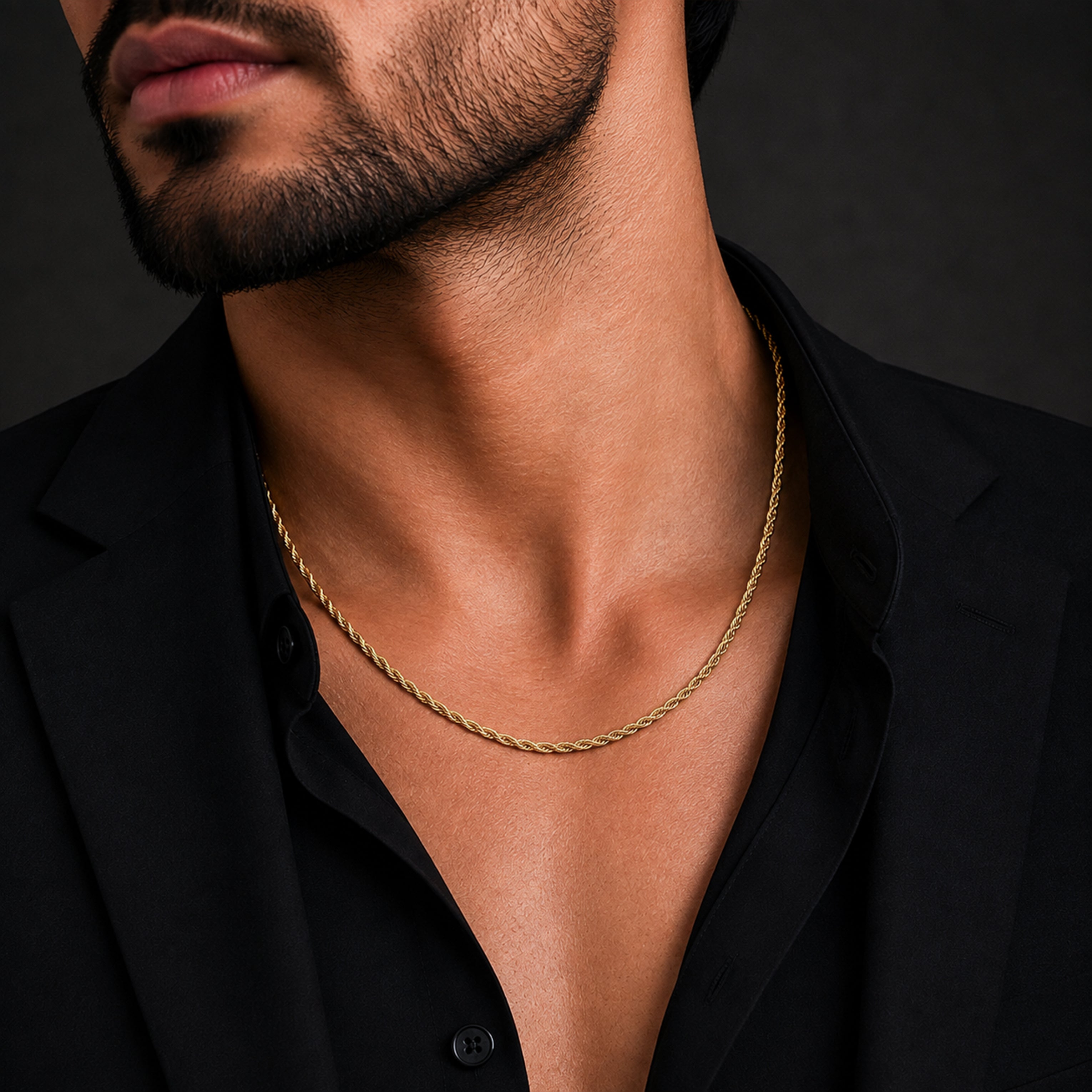 Men’s Gold-Tone Rope Chain GMC -5