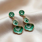 Green Enamel Earrings GWE -200
