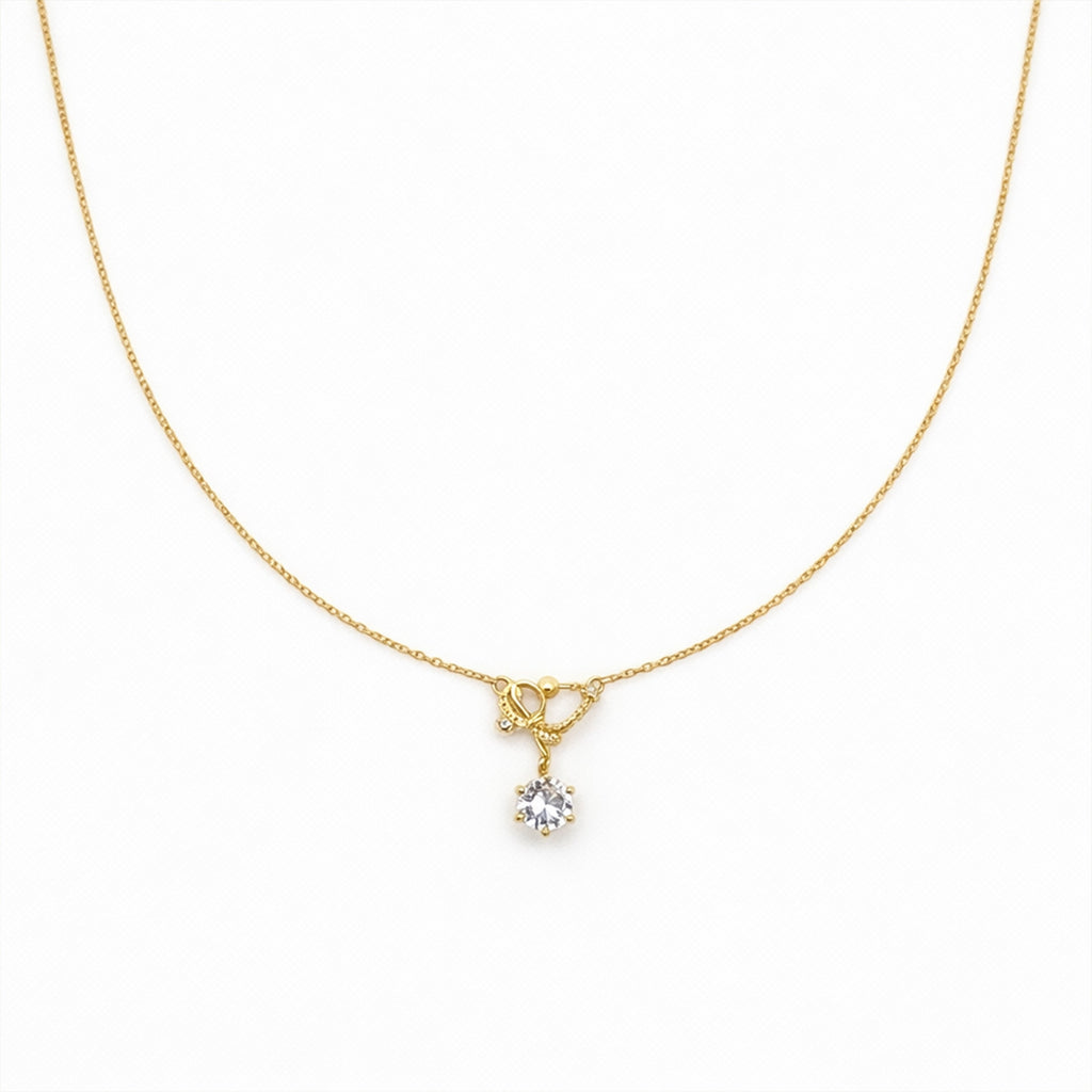 Solitaire Charm Pendant Necklace GWN -129