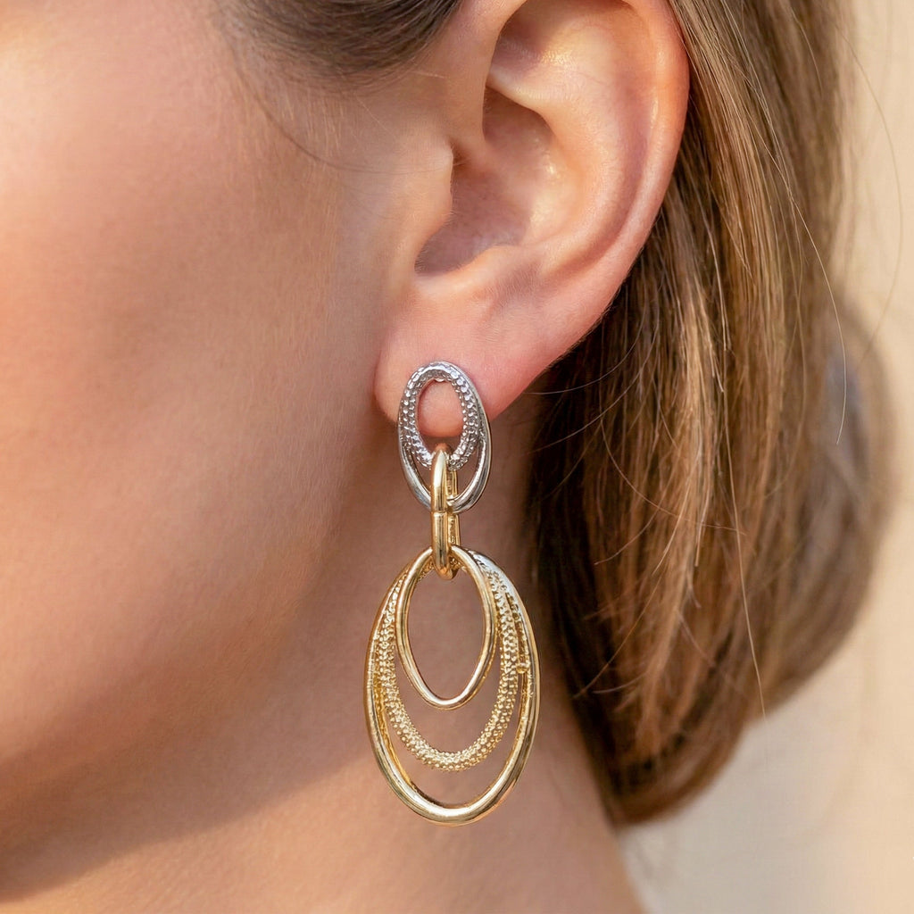 Orbit Two-Tone Drop Earrings GWE -57