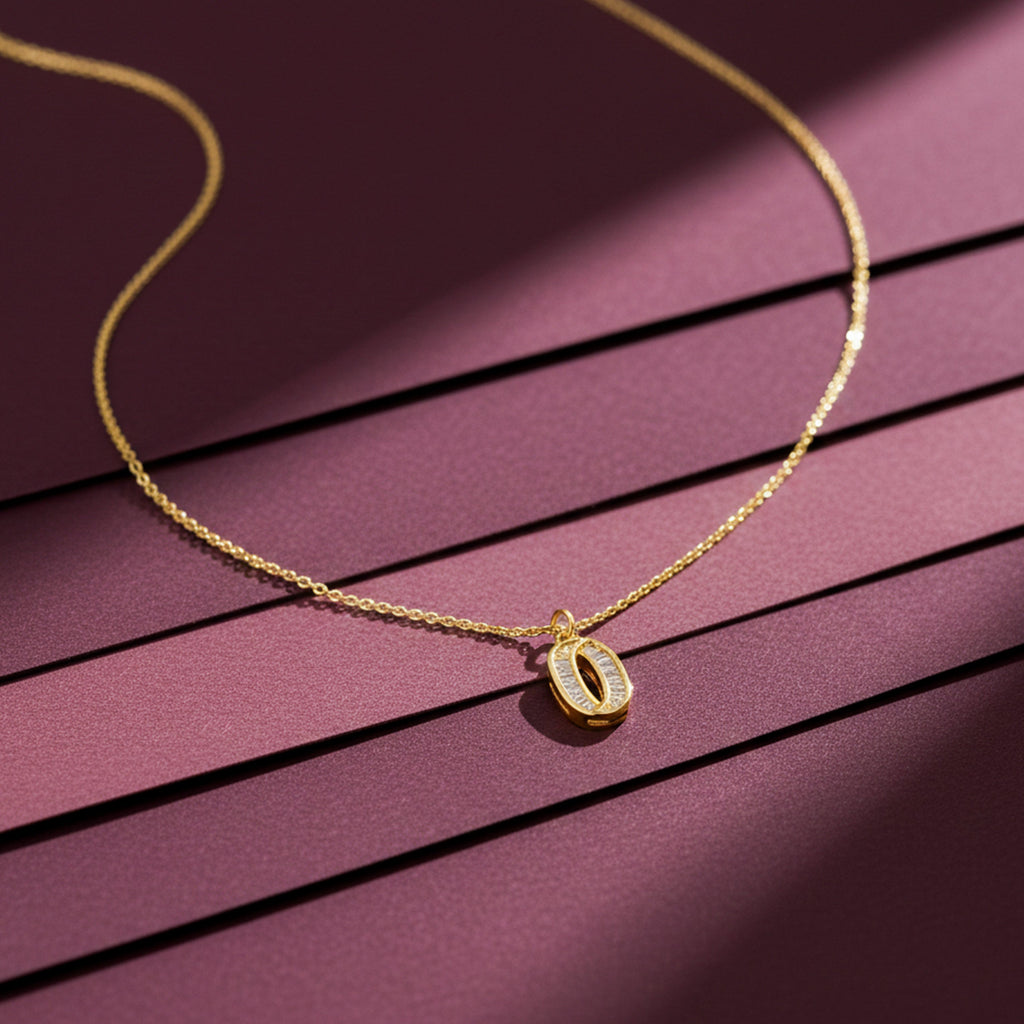 Oval Spark Pendant Necklace GWN -46