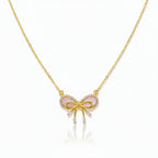 Gold Coquette Bow Women Necklace GWN -154