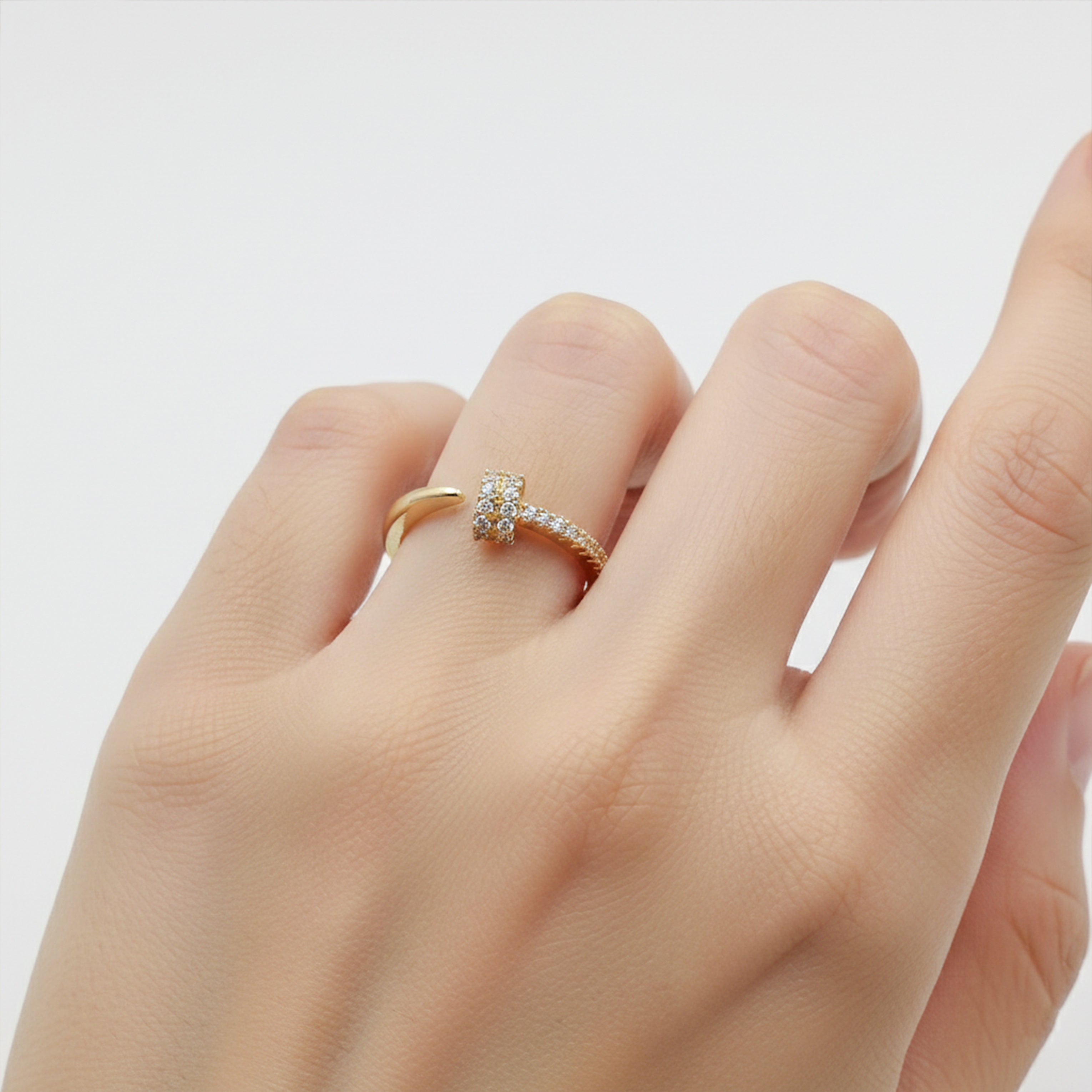 Golden Nail Adjustable Ring GWR -66