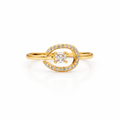 Golden Swirl Solitaire Ring GWR -89