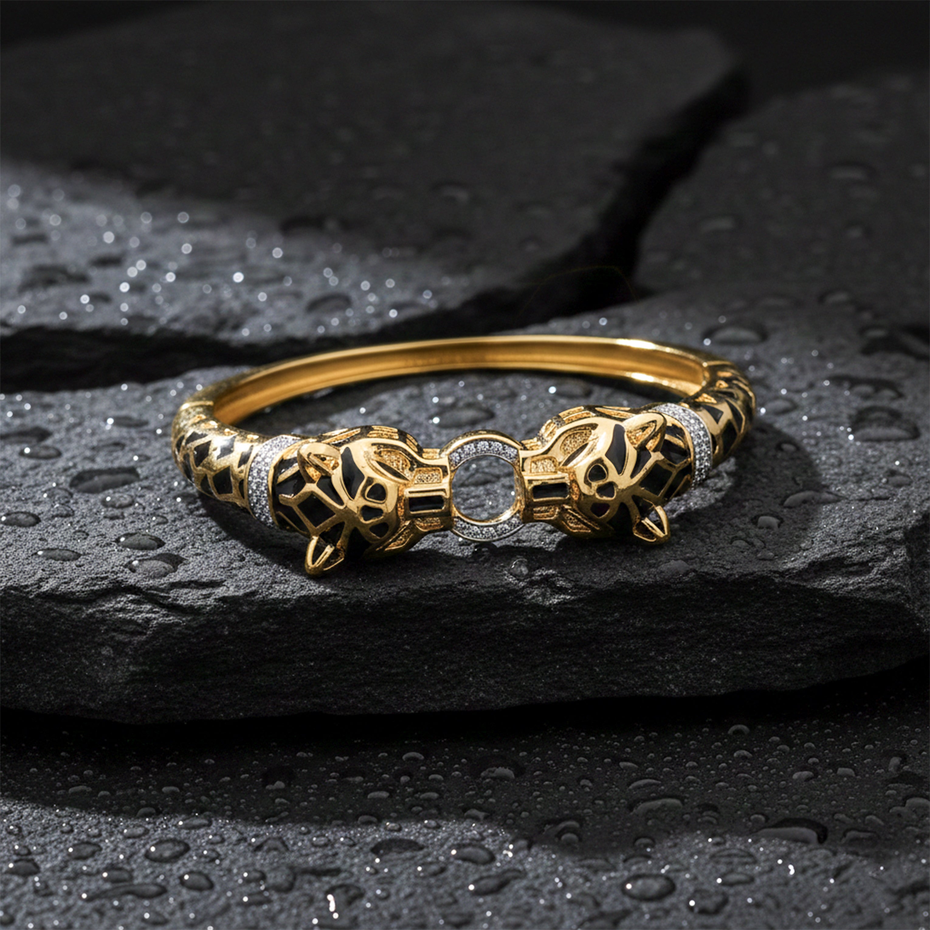 Men’s Black Panther Gold-Tone Kada GMK -3