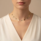 Butterfly Charm Green Stone Necklace GWN -105