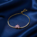 Pink Heart Adjustable Bracelet GWB -117