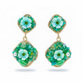 Emerald Bloom Dual Drop Earrings GWE -240