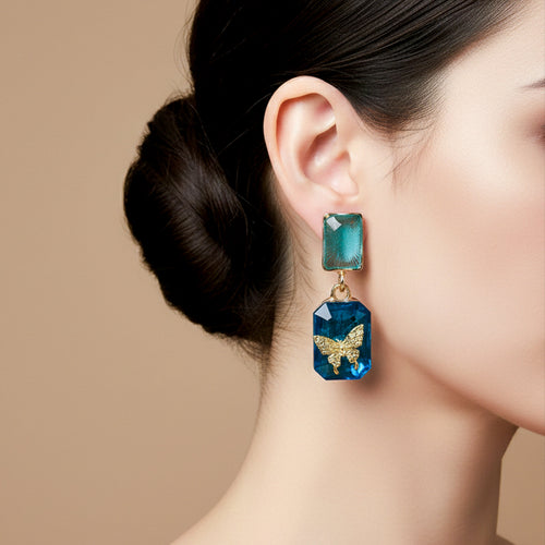 Blue Crystal Earrings GWE -219