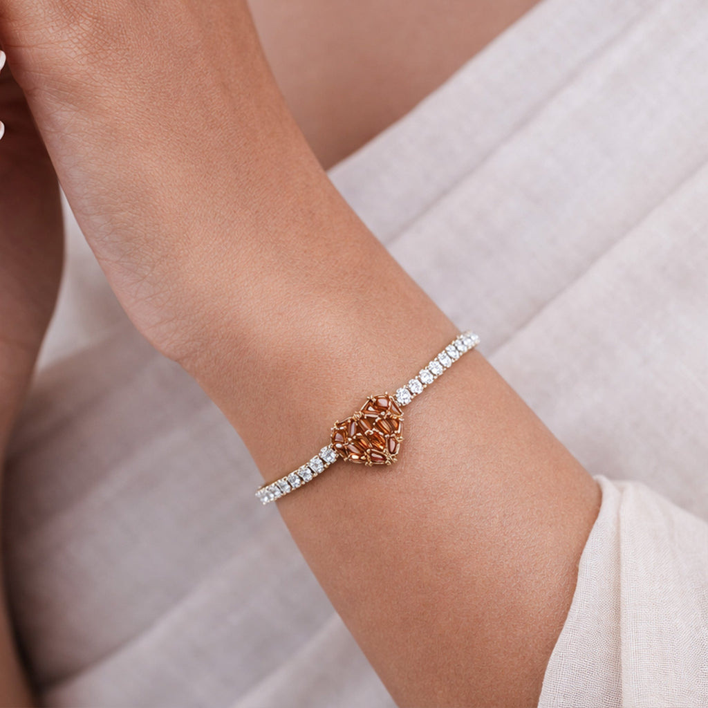 Golden Heart Tennis Bracelet GWB -99