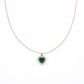 Emerald Heart Halo Pendant Necklace GWN -69