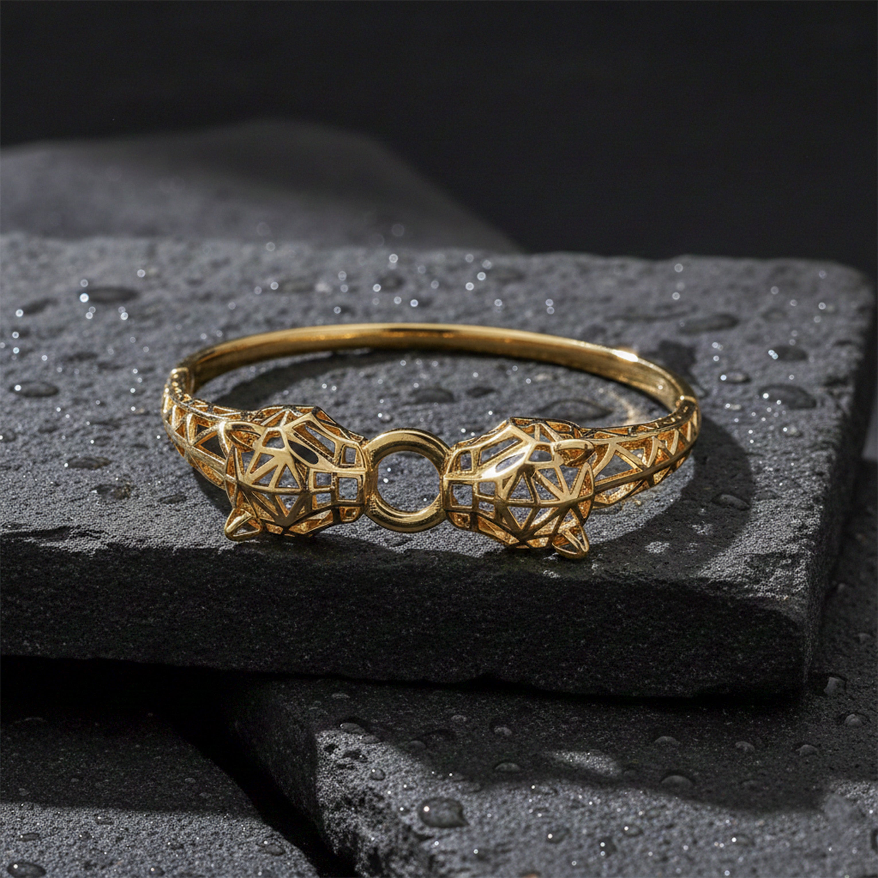 Men’s Geometric Gold-Tone Designer Kada GMK -2