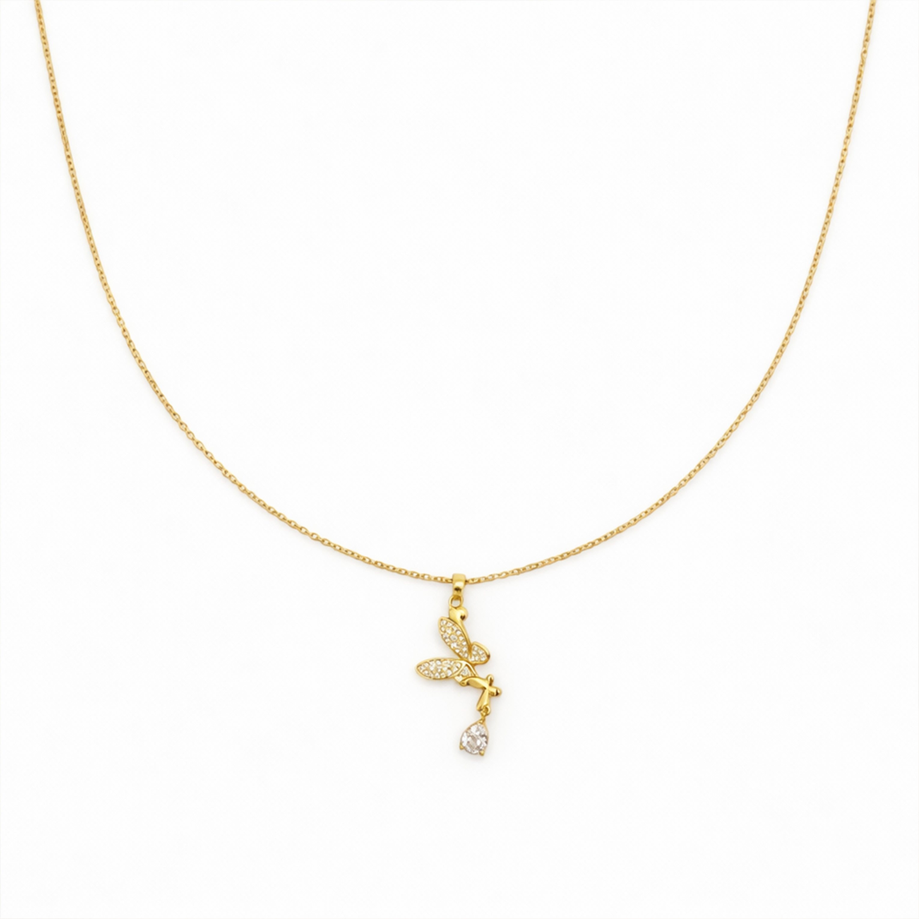 Drop Diamond Pendant Necklace GWN -147