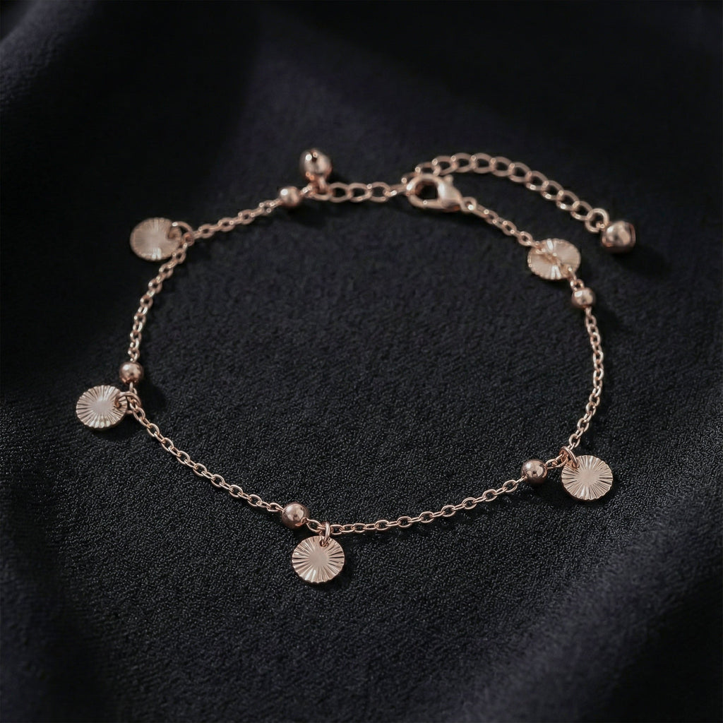 Gold Sunburst Charm Anklet GWA -60