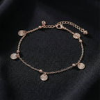 Gold Sunburst Charm Anklet GWA -60