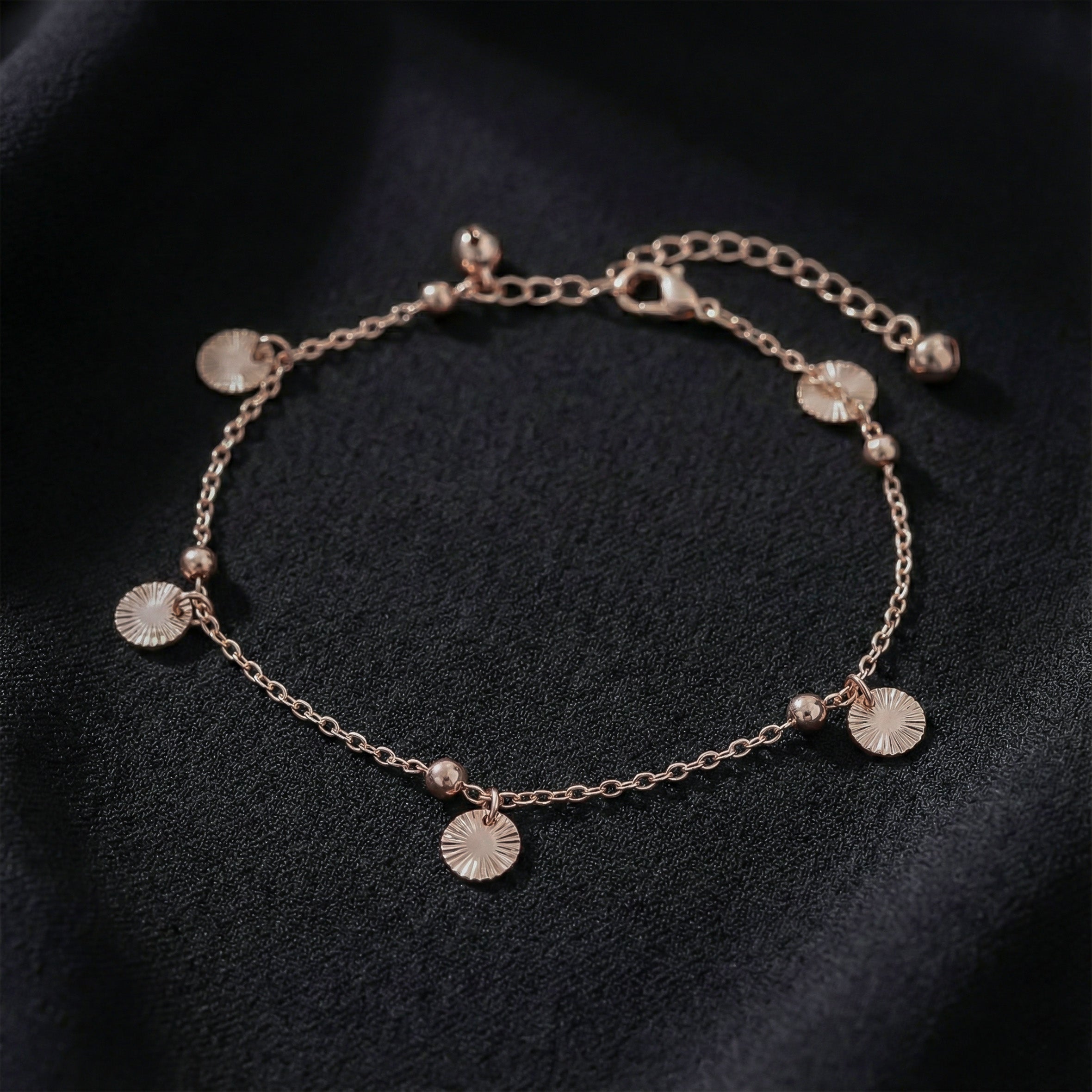 Gold Sunburst Charm Anklet GWA -60