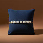 Gold CZ Halo Link Adjustable Bracelet GWB -159