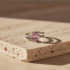Silver Blush Solitaire Ring GWR -54