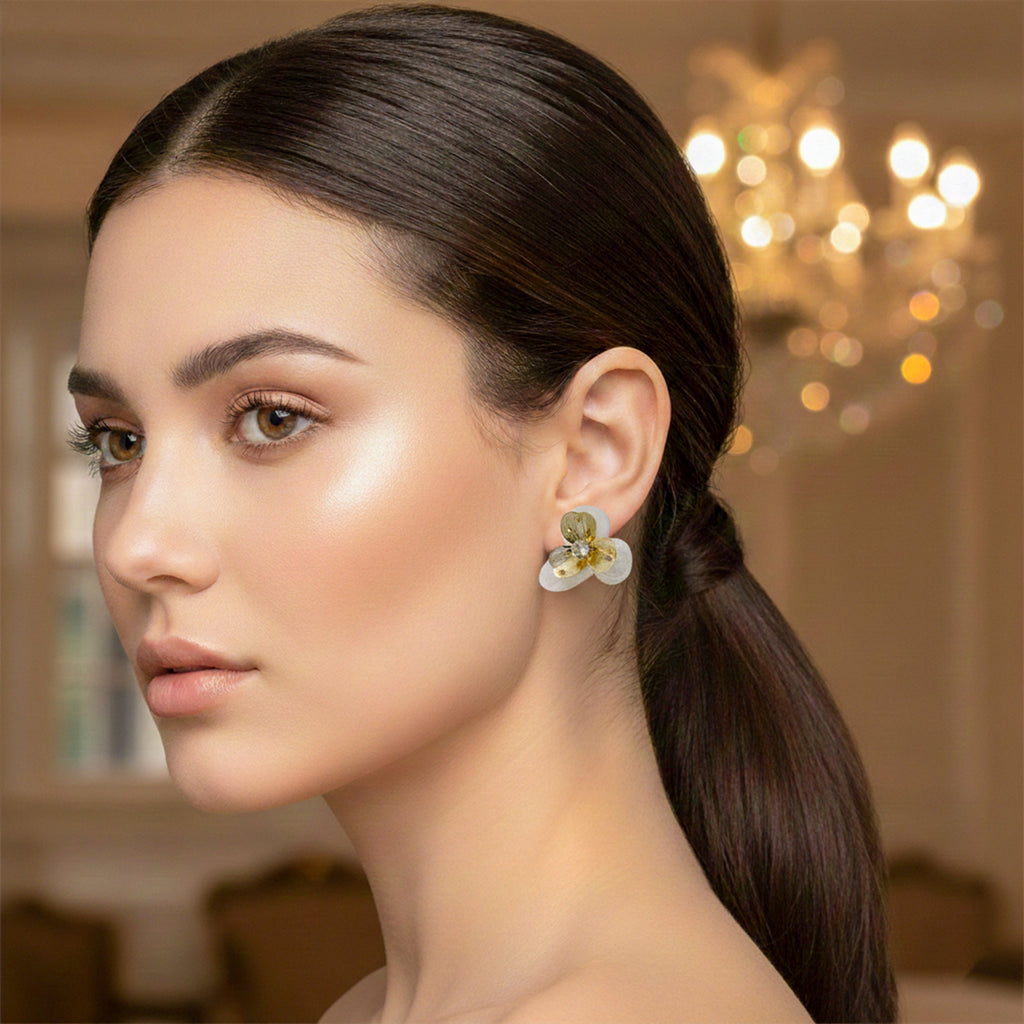 Golden Sheer Blossom Stud Earrings GWE -169