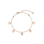 Gold Floral Charm Anklet GWA -58