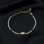 Gold Emerald Accent Tennis Bracelet GWB -106