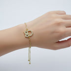 Gold CZ Owl Adjustable Bracelet GWB -164