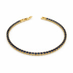 Navy Blue Gold Tennis Bracelet GWB -75