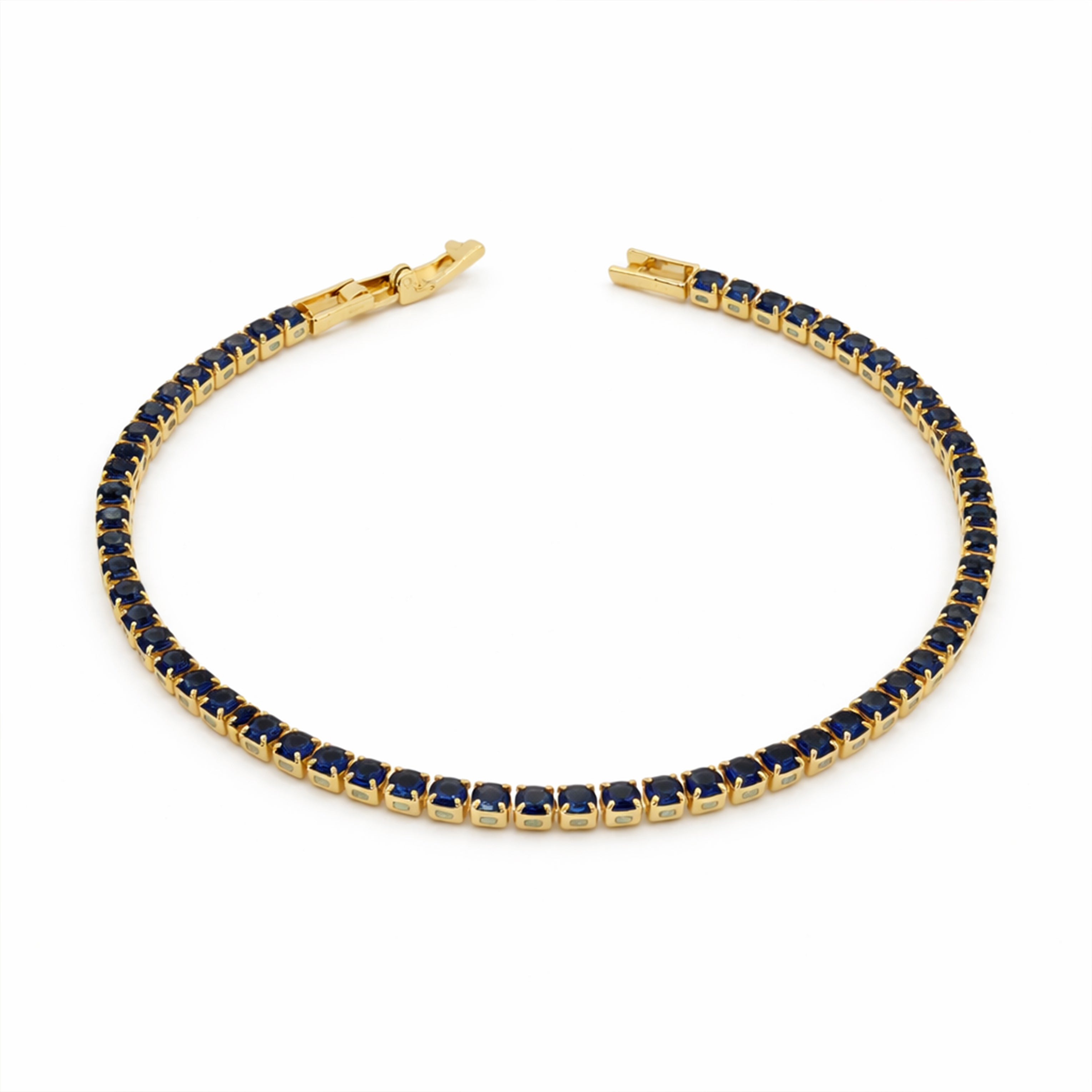 Navy Blue Gold Tennis Bracelet GWB -75