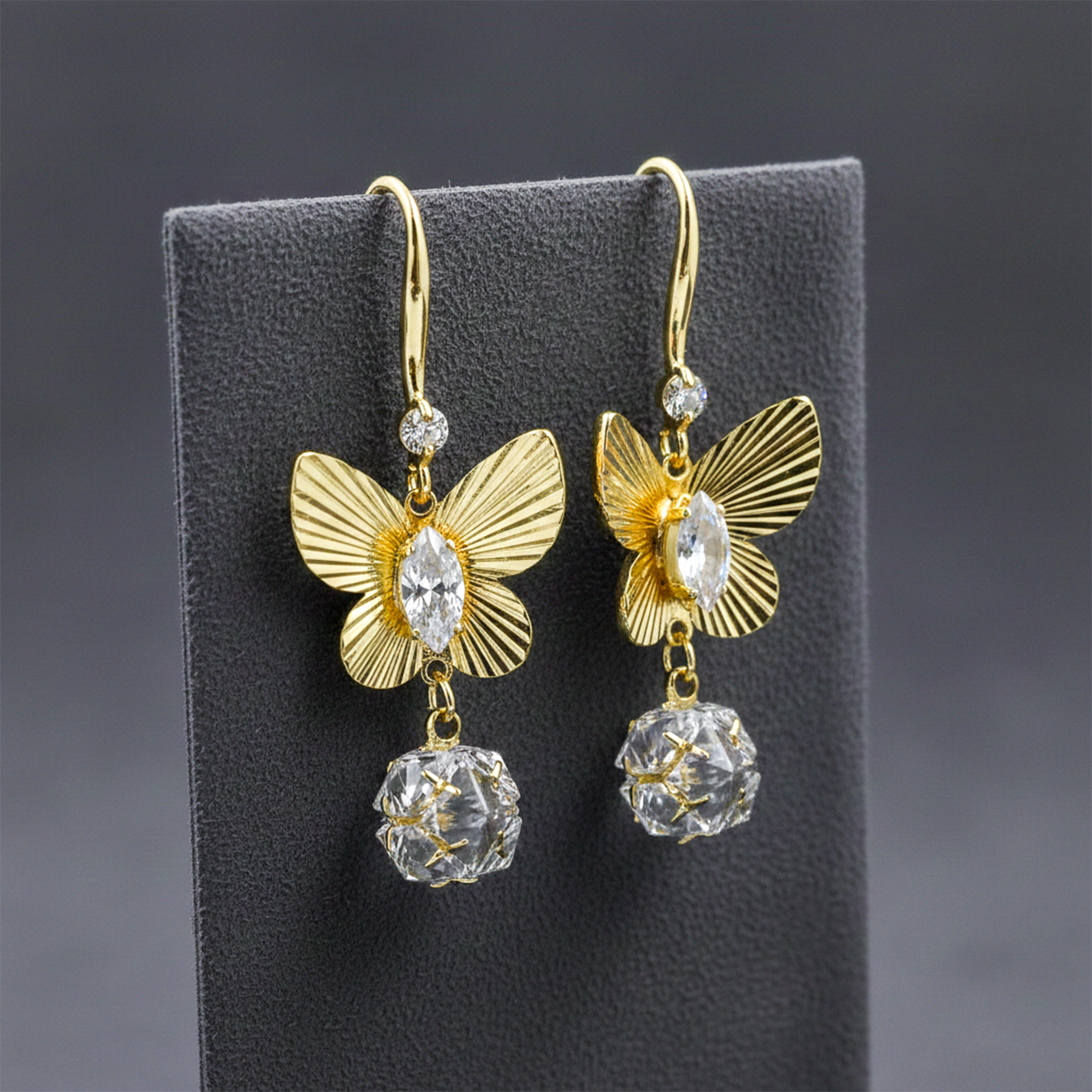 Butterfly Gold Drop Earrings GWE -167