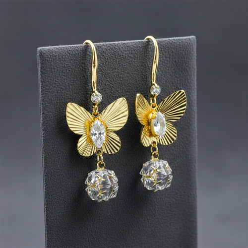 Butterfly Gold Drop Earrings GWE -167