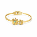 Golden Dual Floral Charm Bracelet GWK -24