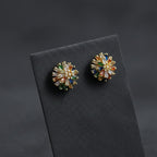 Multicolor Crystal Floral Stud Earrings GWE -149