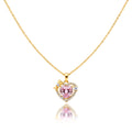 Pink Heart Crystal Women Neckless GWN -79