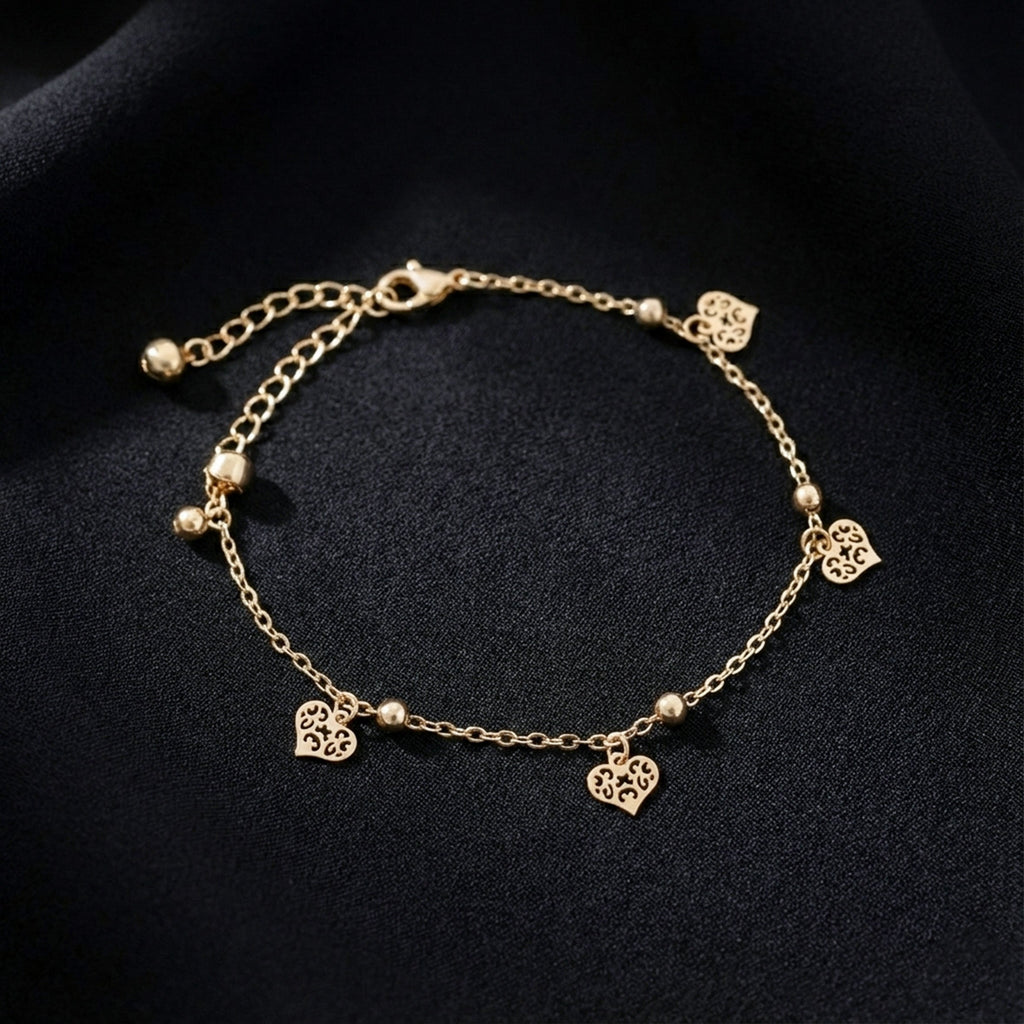 Filigree Heart Charm Anklet GWA -52