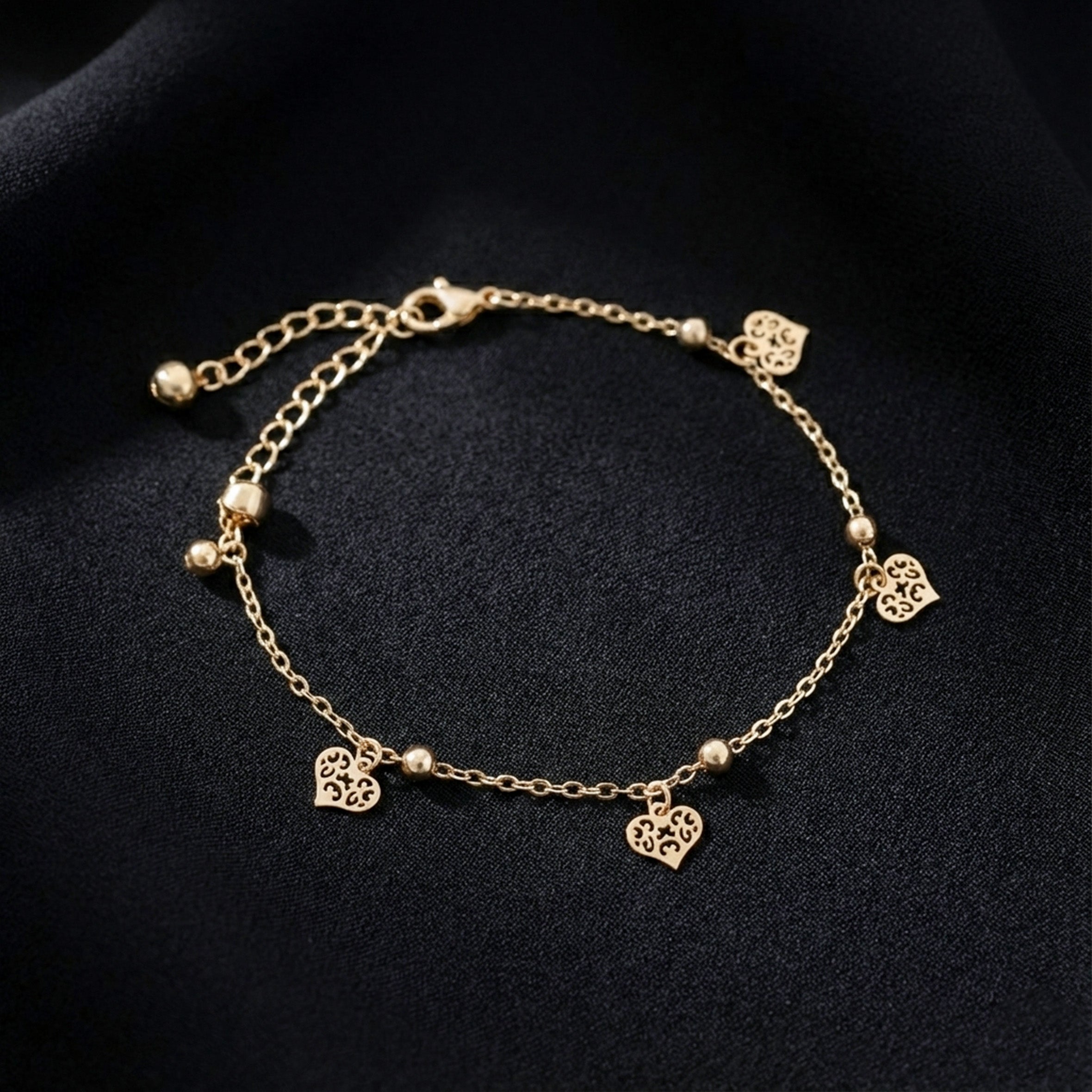 Filigree Heart Charm Anklet GWA -52