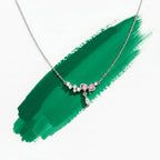 Silver-Tone Dainty Floral Women  Necklace GWN -130
