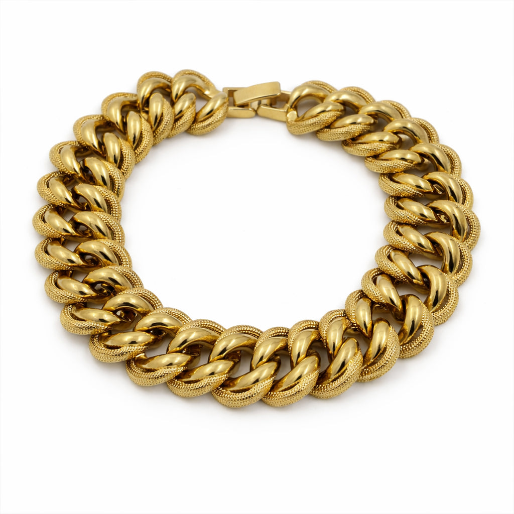 Men’s Gold-Tone Heavy Cuban Link Bracelet GMB -15