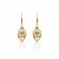 Golden Leaf Crystal Drop Earrings GWE -100