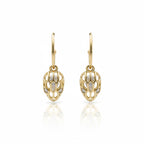 Golden Leaf Crystal Drop Earrings GWE -100