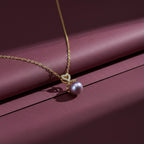 Golden Infinity Pearl Pendant Necklace GWN -38