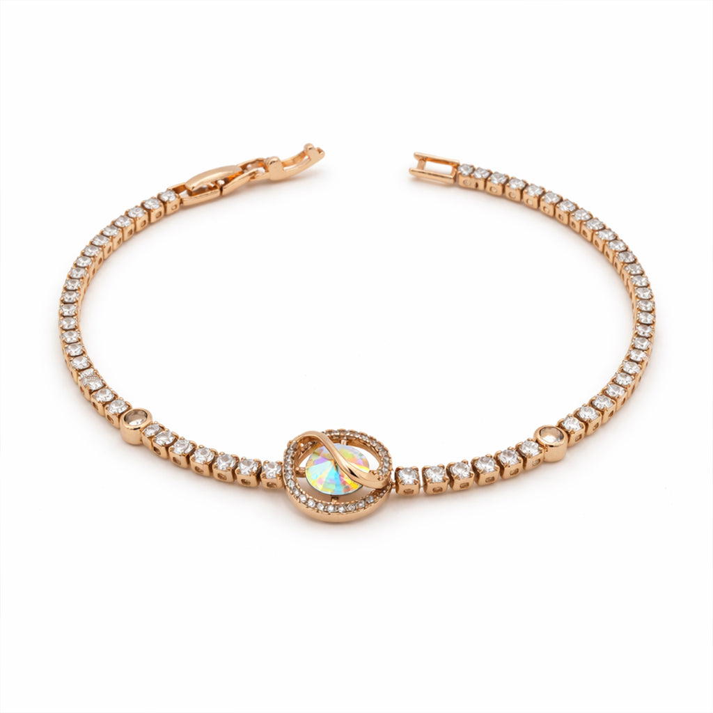 Rose Gold Crystal Infinity Bracelet GWB -89