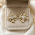 Heart Bloom Stud Earrings GWE -105